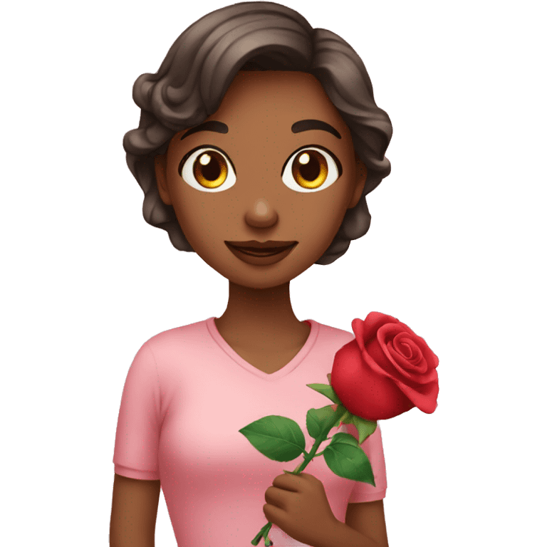 Girl with rose emoji