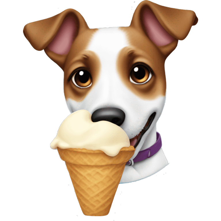 Jack Russel eating ice cream emoji