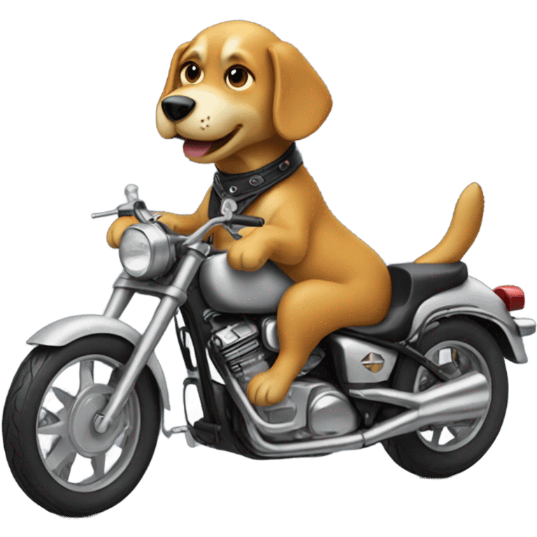 Dog riding a motorcycle  emoji