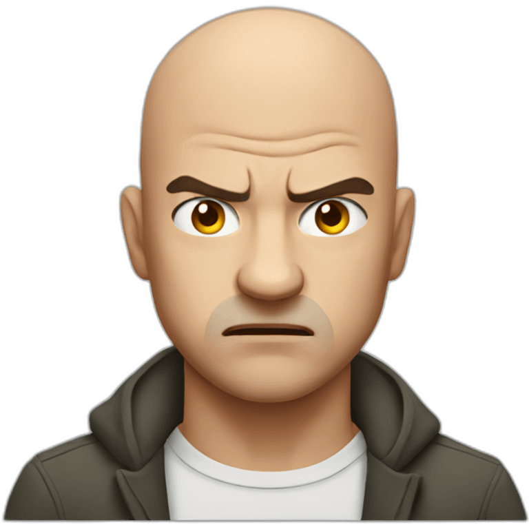 Angry bald man emoji