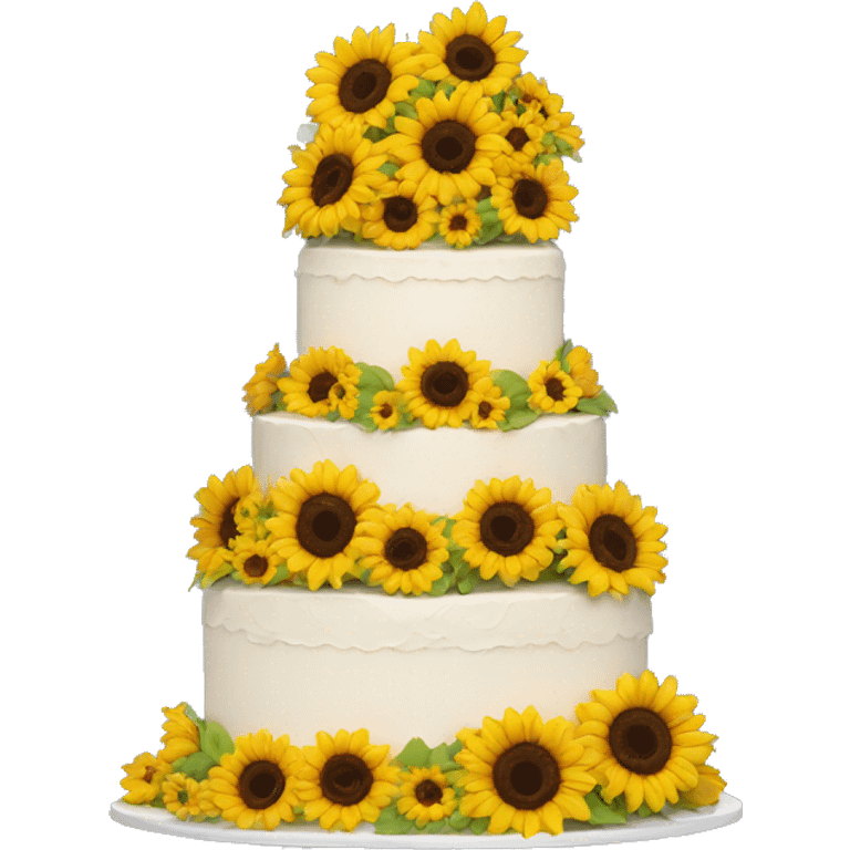 wedding cake with sunflowers emoji