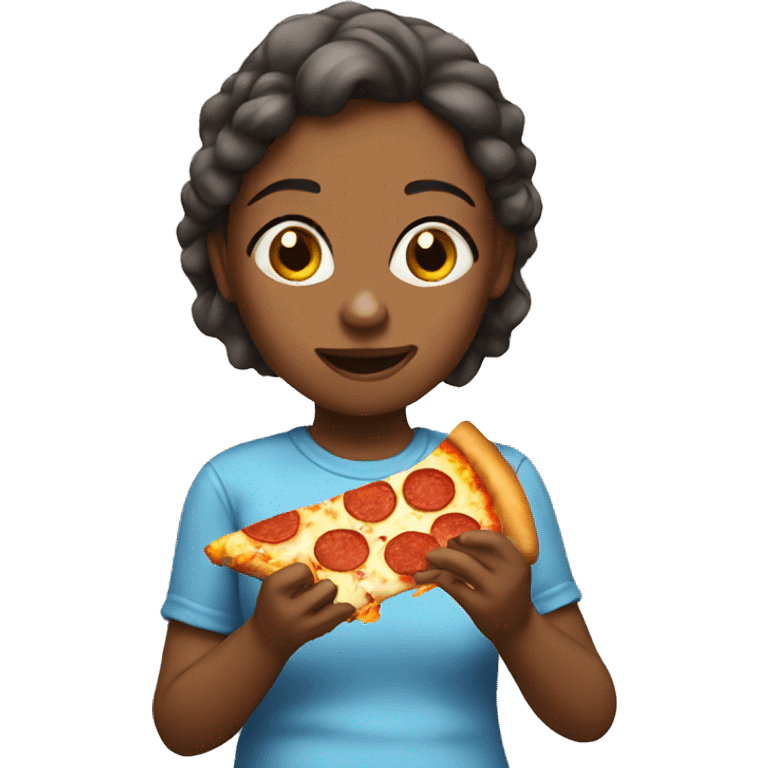 Girl eating pizza emoji