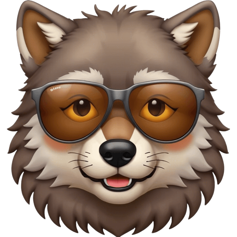 An emoji of a wolf wearing sunglas emoji