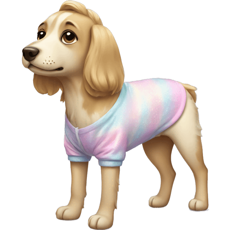 dog wearing unicorn pajamas emoji