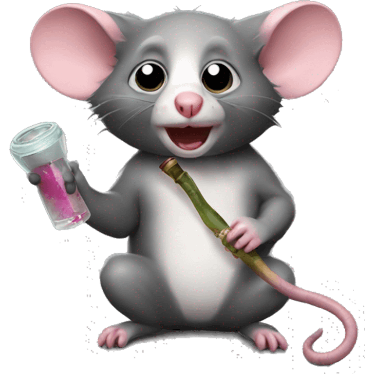 Possum with a bong emoji