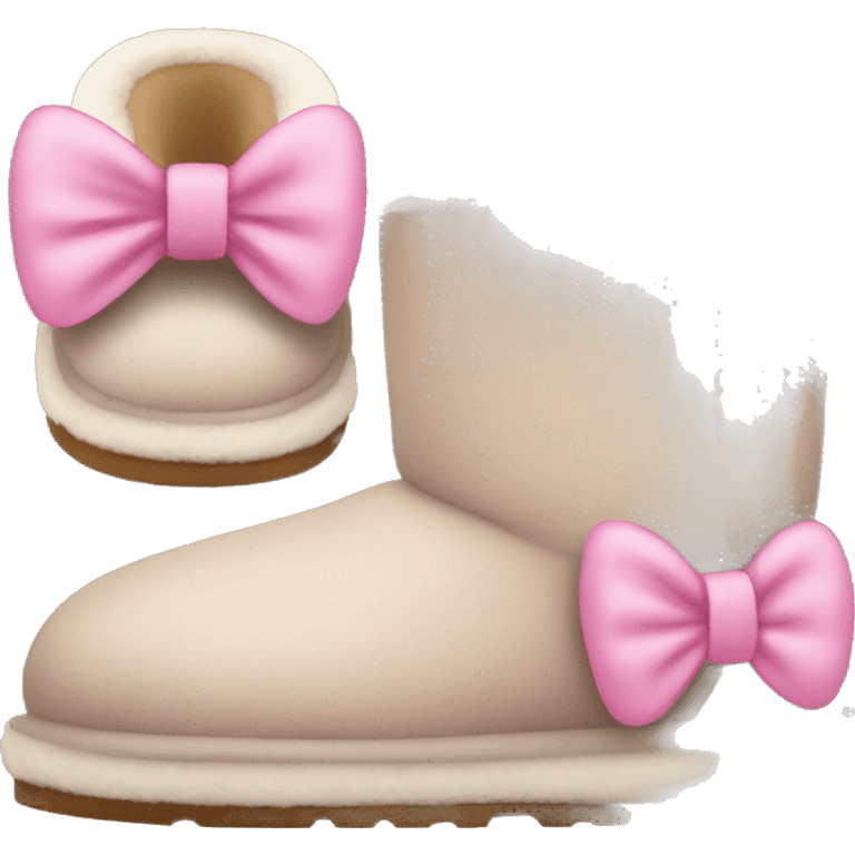 Ugg slippers with little pink bows on the back emoji