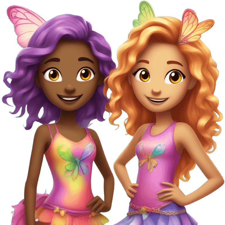 Four girls clubbing having fun in winx inspired fairy outfits  emoji