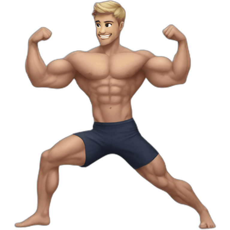 Posh-muscle-boy-doing-split emoji