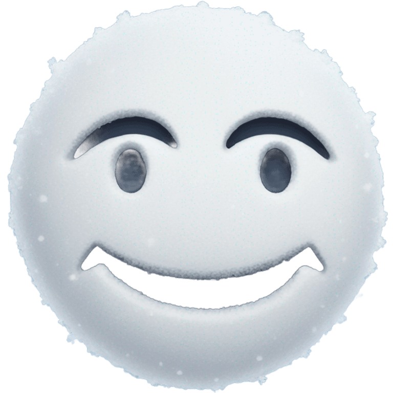 a smiley face emoji made of snow emoji