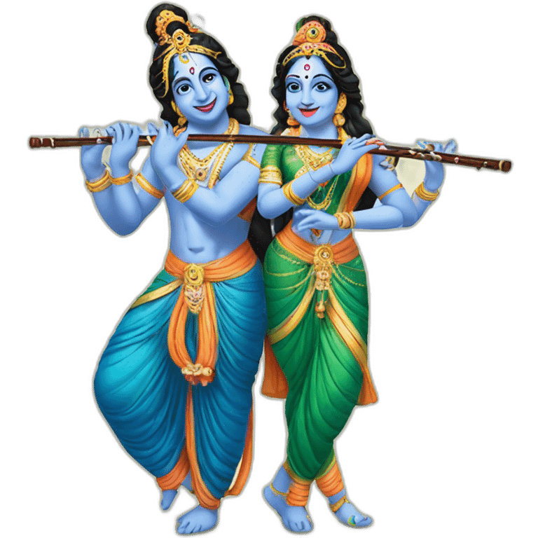 Radha krishna with flute emoji