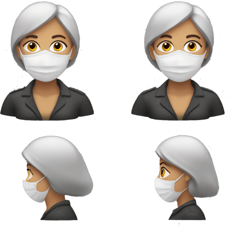 Woman whit security mask emoji