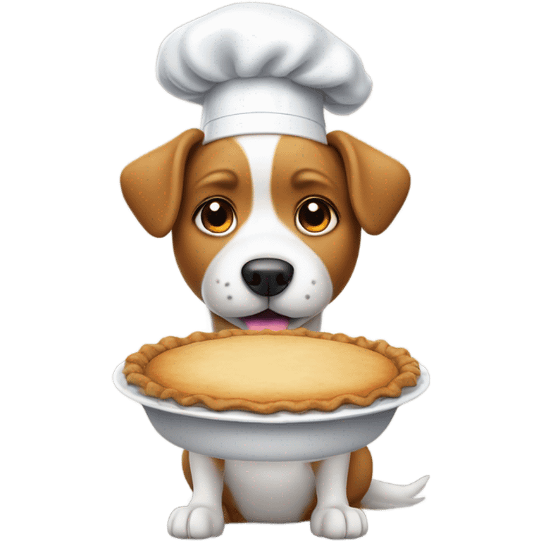 Dog cooking a pie with a hat emoji