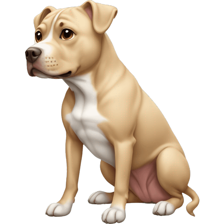 Beige pitbul with standing ears emoji