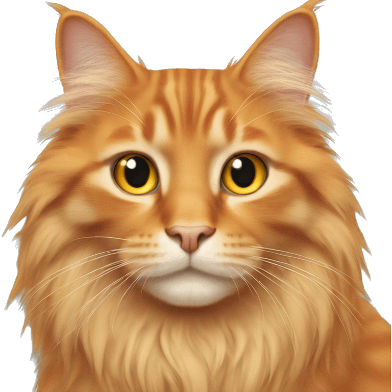 Long haired orange cat with 6 toes emoji