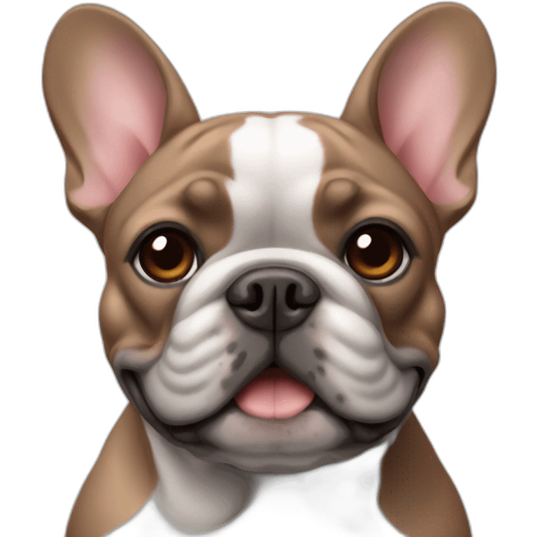 Red fat french bulldog with gray fur emoji