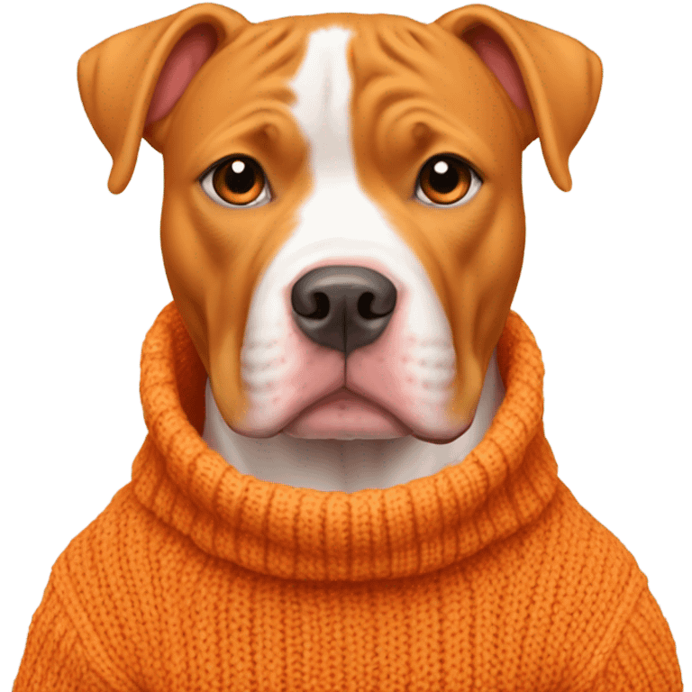 Orange pitbull in sweater emoji