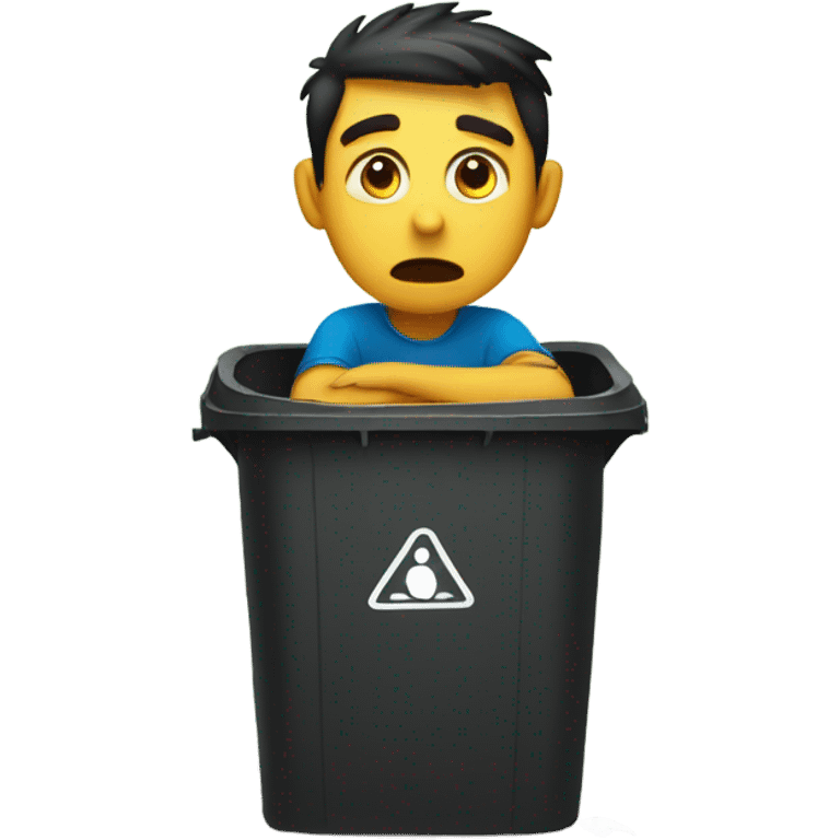 A man who was thrown into a rubbish bin emoji