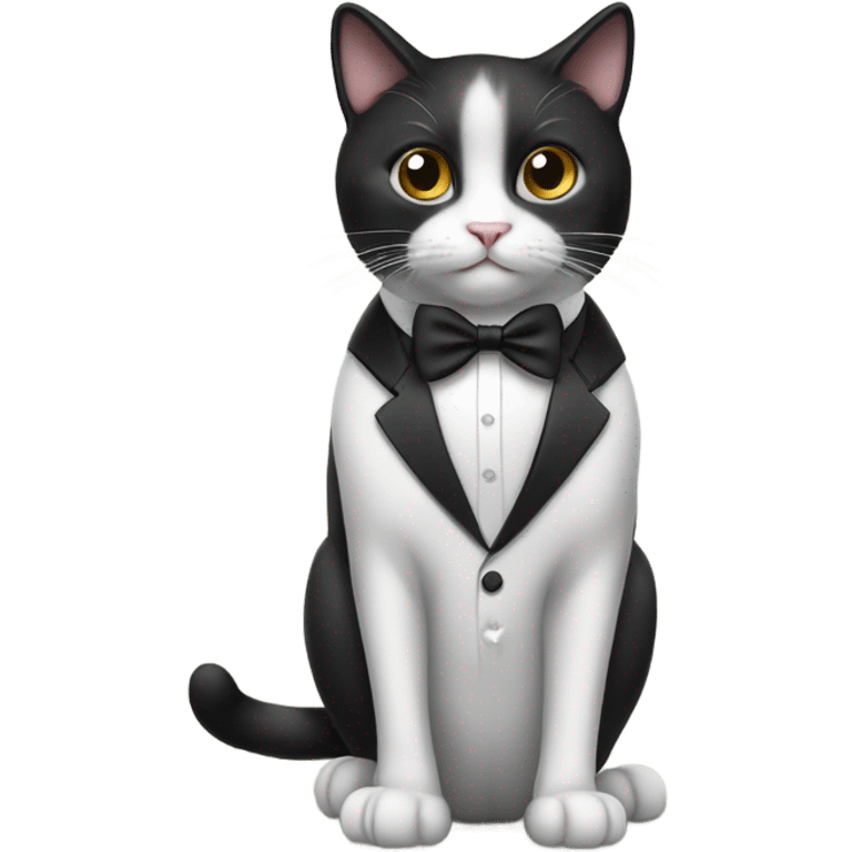 Tuxedo cat wearing tuxedo emoji