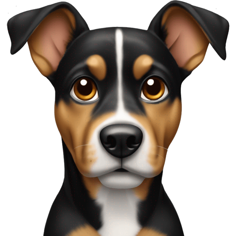 black and tan dog with pointy ears white chest emoji