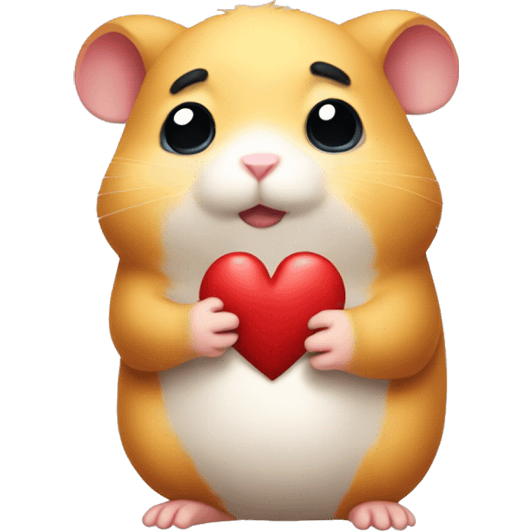 Sad hamster holding a broken heart  emoji