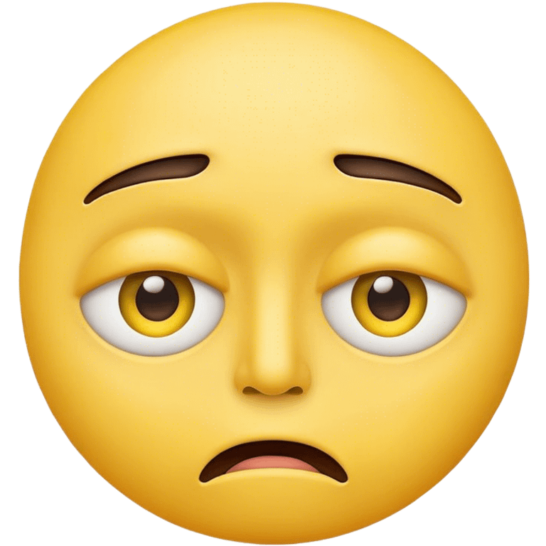 Make a yellow face with a line for mouth and eyes that seem to iritate or being angry emoji