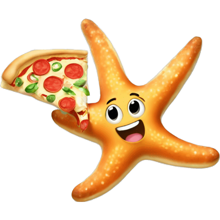 starfish summersaulting and eating a pizza emoji