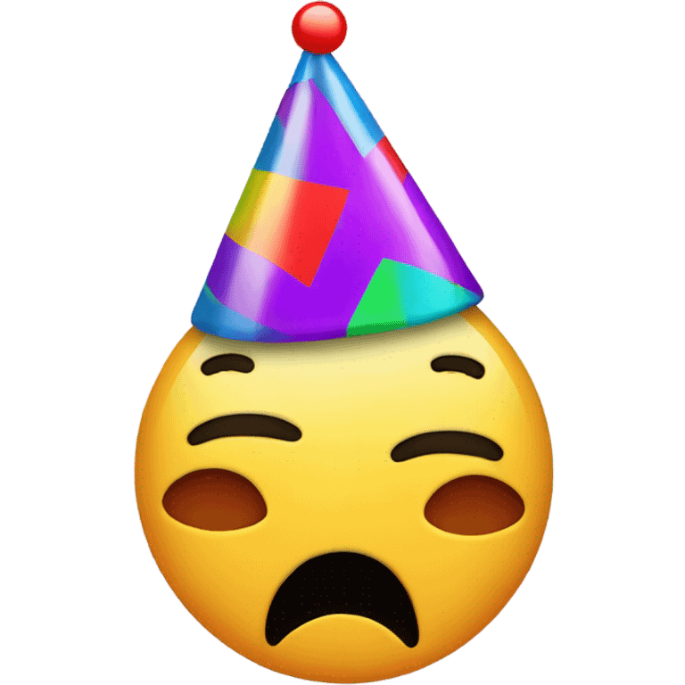 emoji w a party hat but a sad face emoji