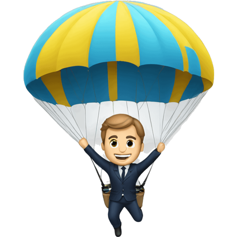 Macron qui saute en parachute  emoji