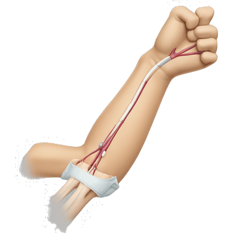 Arm with IV cannulation cubital fossa emoji