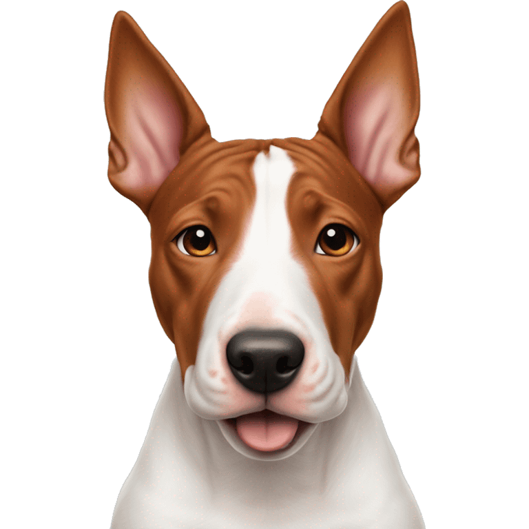 red headed girl with brindle english bull terrier  emoji