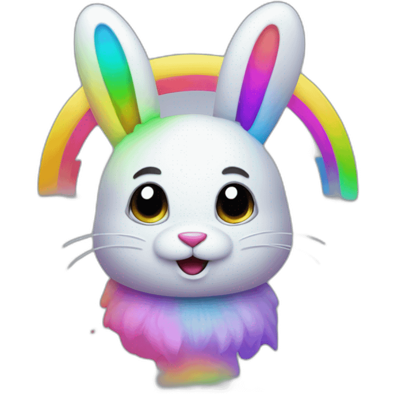 wonderland bunny tech glitchy rainbow colors emoji