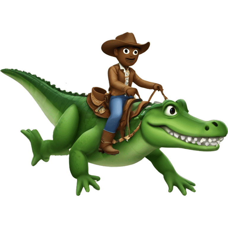 Cowboy riding an alligator  emoji