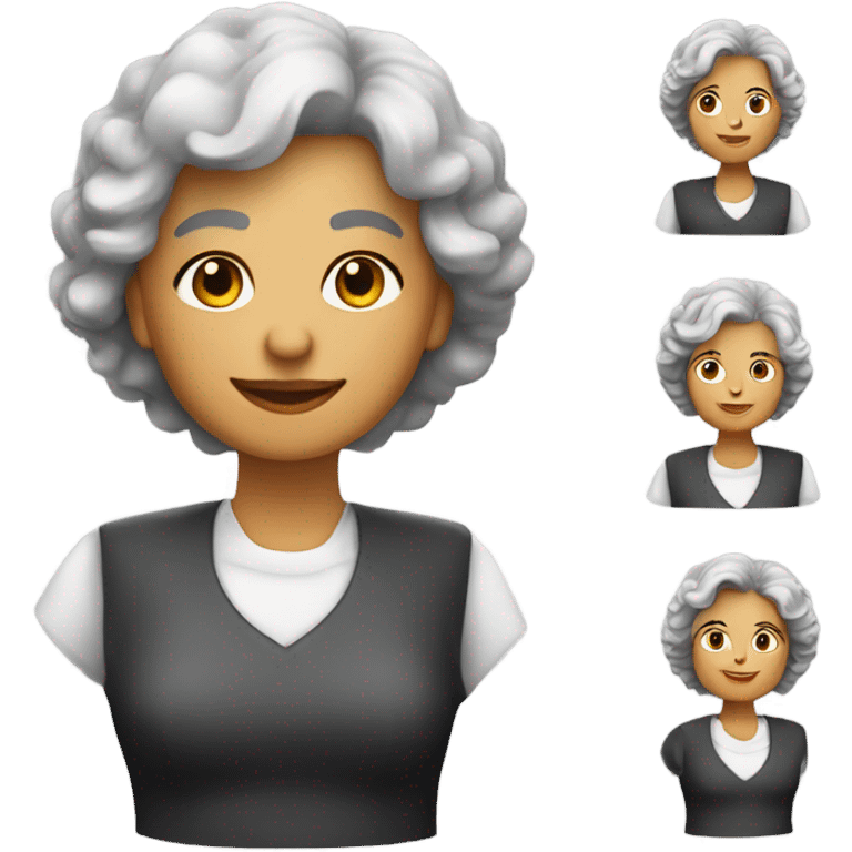 Mujer de unos 70 años pelo corto blanco  emoji