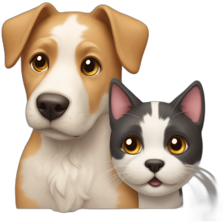 cat & dog together emoji