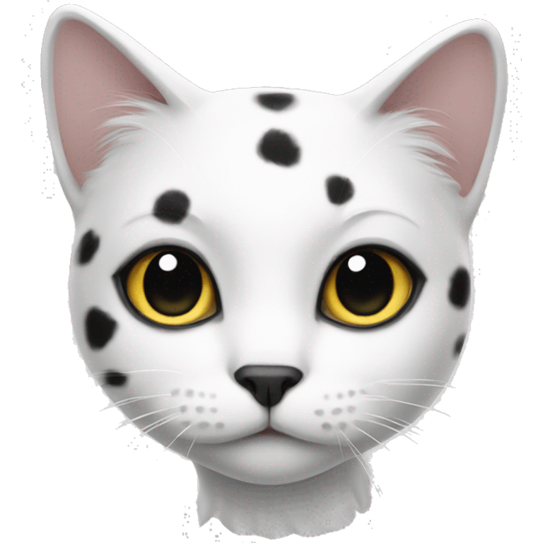 White cat with black spots  emoji