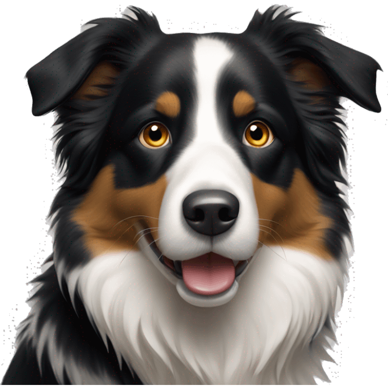 Tricolour border collie emoji