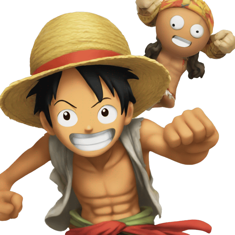 luffy dancing with Usopp on his shoulder  emoji