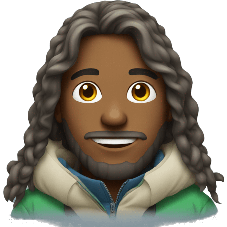 snowboarding man with long hair emoji