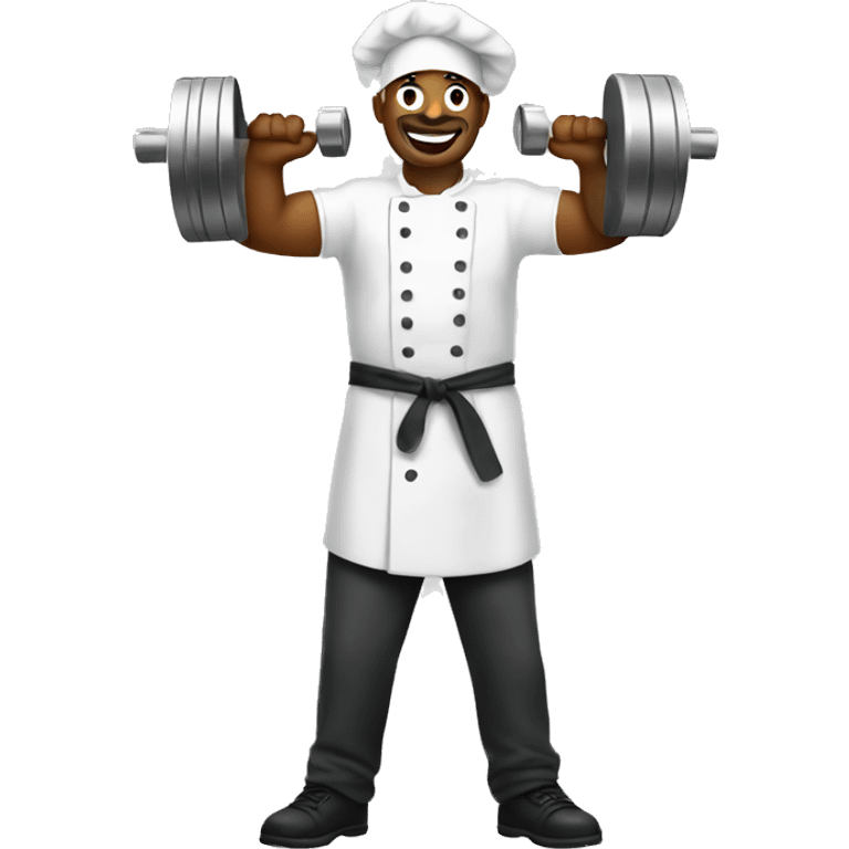 Chef lifting weights emoji