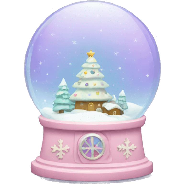 Pastel Christmas snowglobe emoji