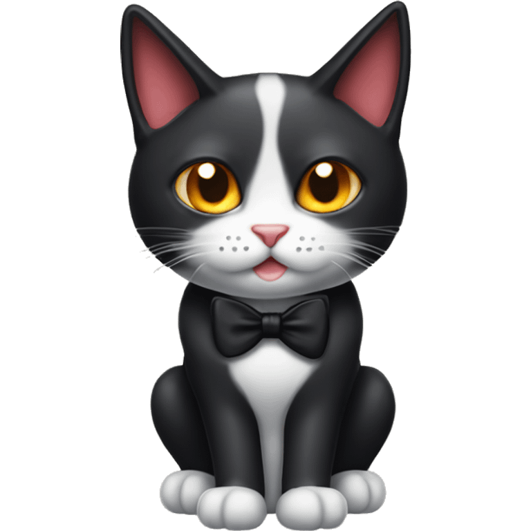 Tuxedo cat with devil horns  emoji