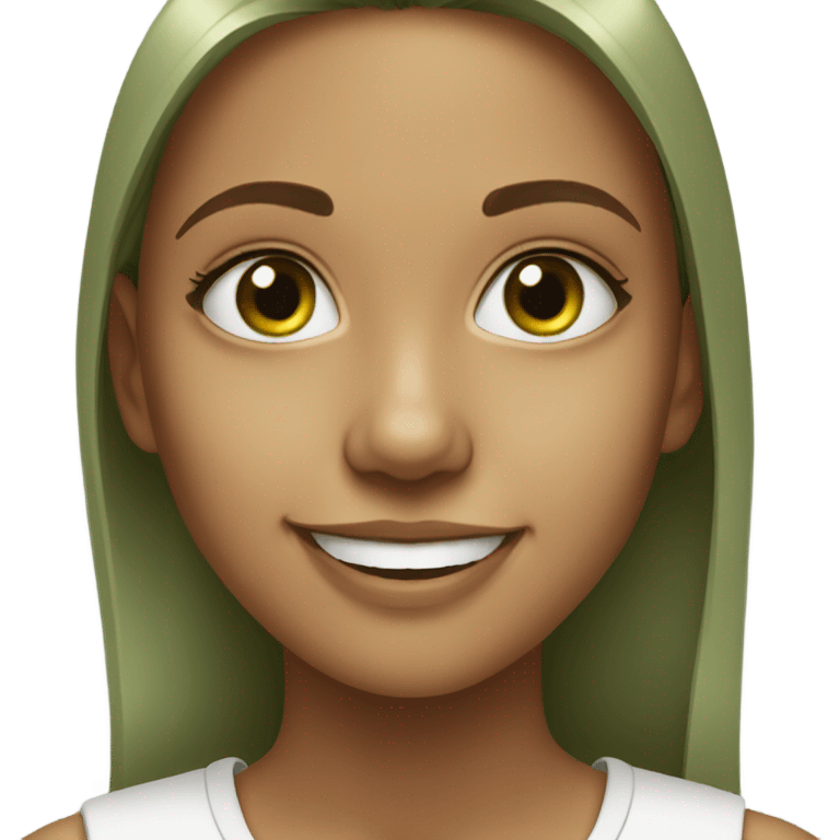 smiling girl sage green eyes portrait realistic view emoji