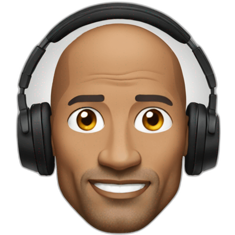 Dwayne Johnson Wearing Headphone emoji