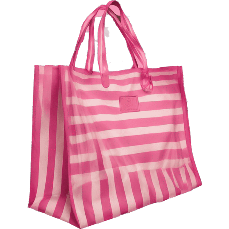 Victoria’s Secret shopping bag pink stripe emoji