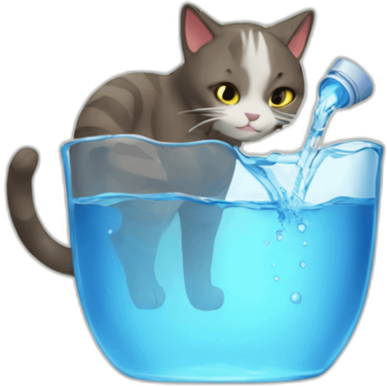 cat drinking water emoji