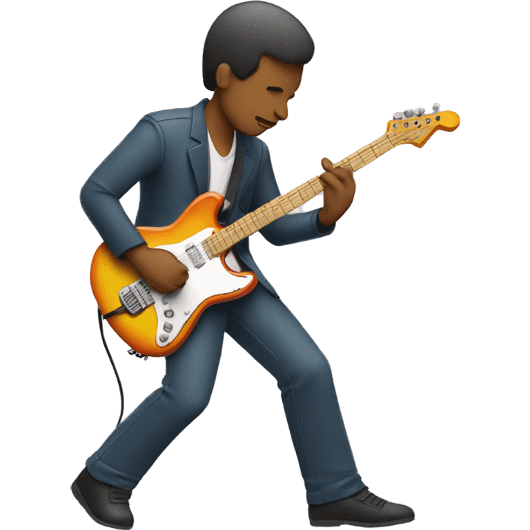 man playing electric jazz guitar (use 3 colors) emoji