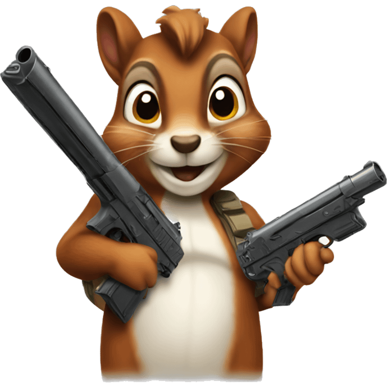 Squirrel with a gun emoji