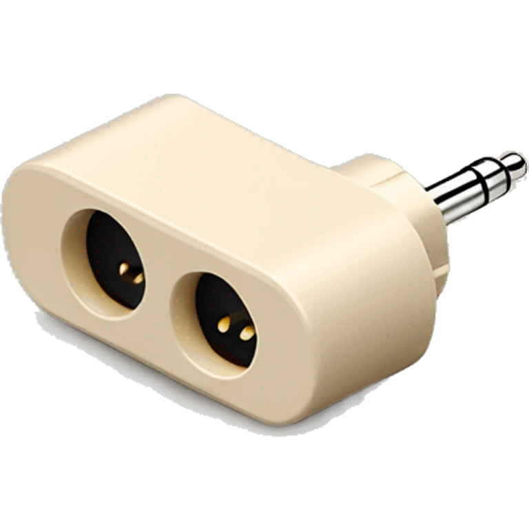 beige stereo adapter mini jack to big jack for headphones  emoji