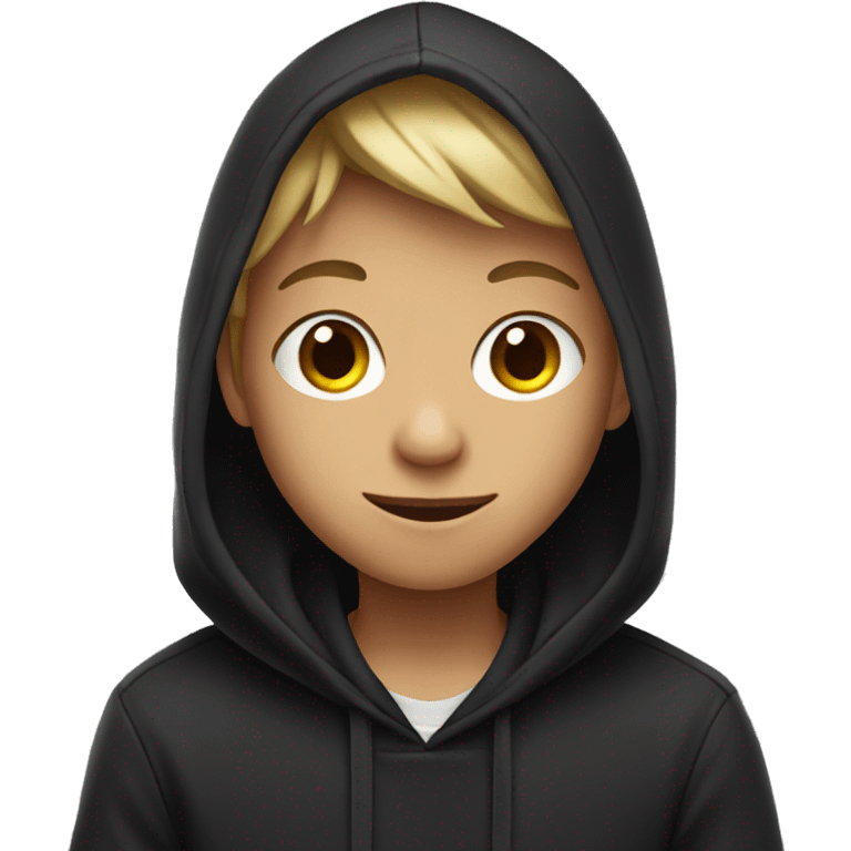 boy in black hoodie selfie emoji