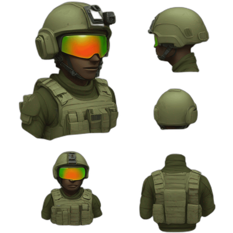 Soldier with thermal vision helmet emoji